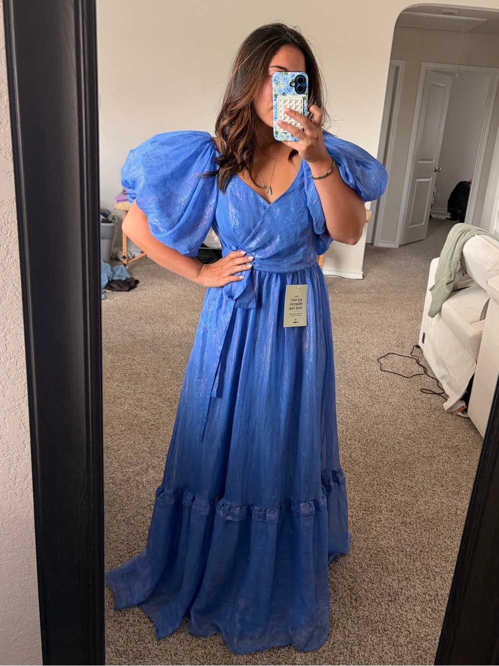 JessaKae Royal Blue Puff Sleeve Maxi Dress - Picture 3 of 6